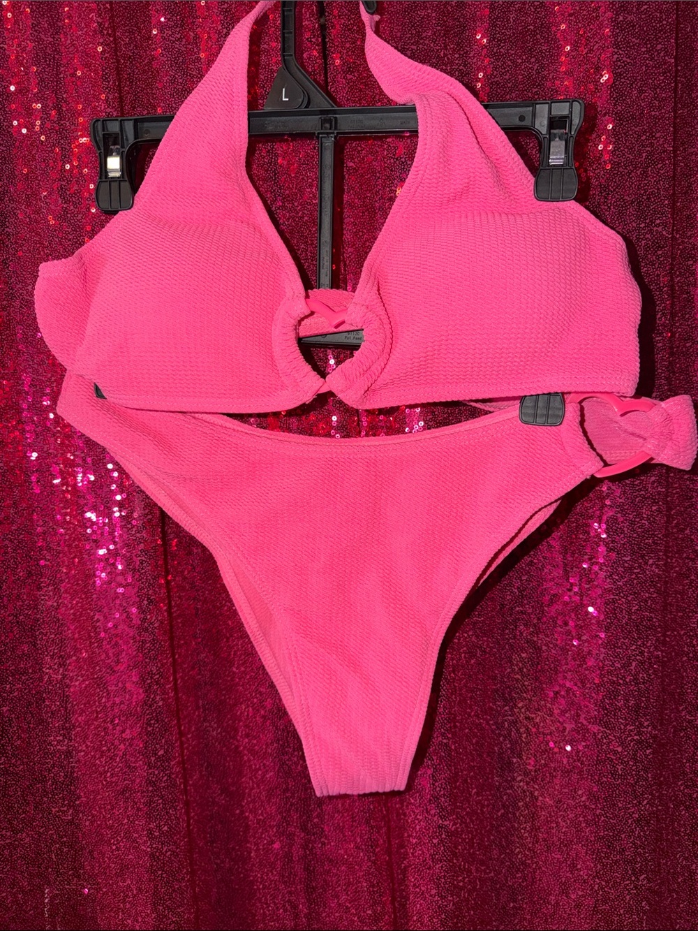 Y2K Hot Pink Tie-Front Bikini Set